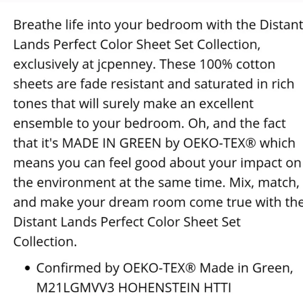 Distant Lands Perfect Color Wrinkle Resistant Sheet, Queen